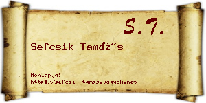 Sefcsik Tamás névjegykártya