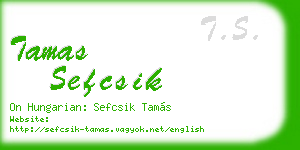 tamas sefcsik business card