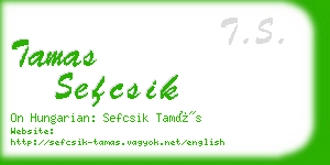 tamas sefcsik business card